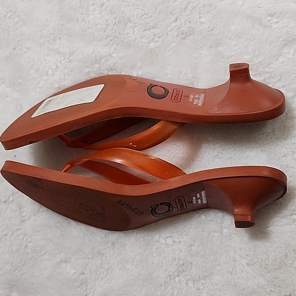 Coach Y2K Carin Orange Rubber/Jelly Kitten Heel Thong Size 6 - Picture 9 of 16